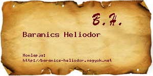 Baranics Heliodor névjegykártya